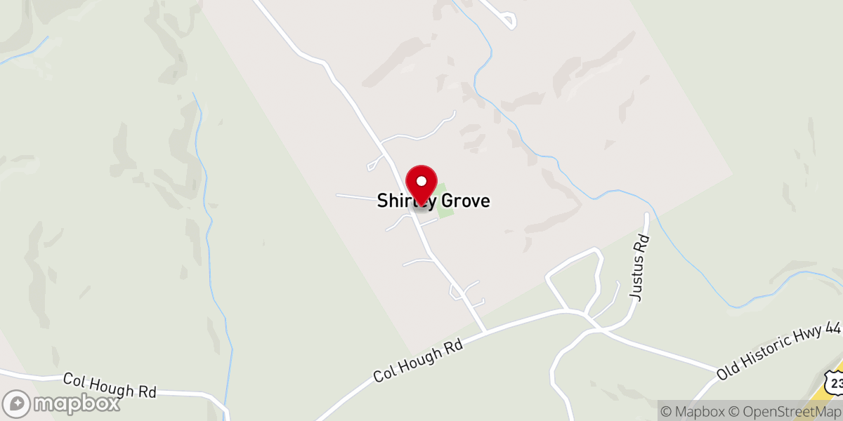 Map showing location of Shirley Grove Baptist Church