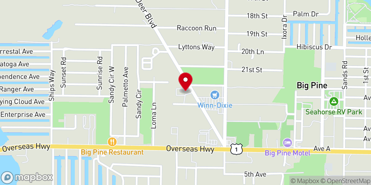 Map showing location of The Big Pine Baptist Church