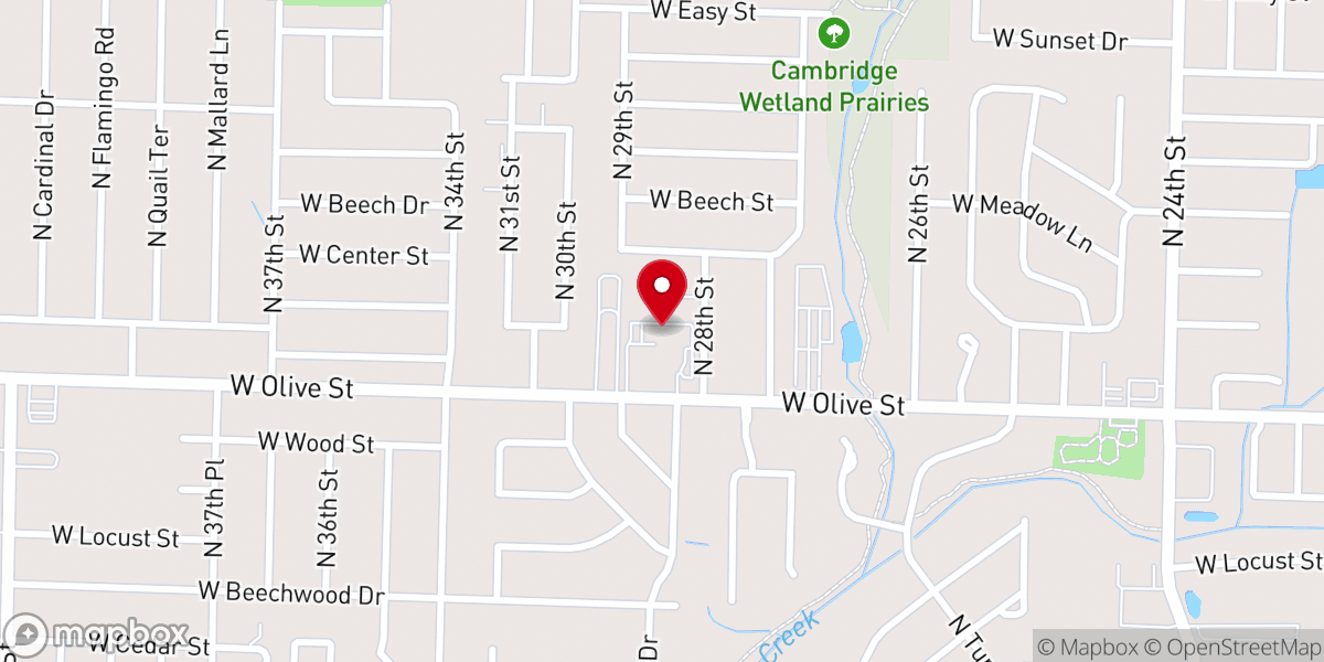 Map showing location of Charity Baptist Church