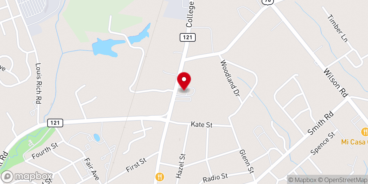 Map showing location of College Street Church