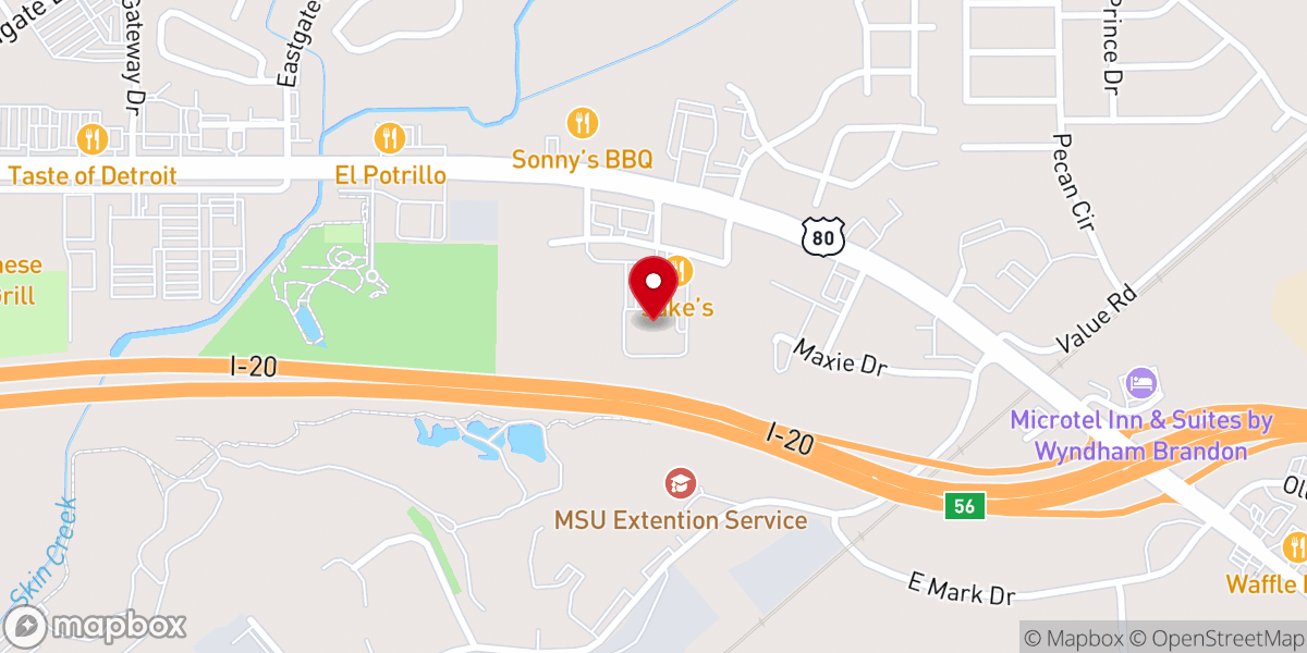 Map showing location of Brandon Civic Center