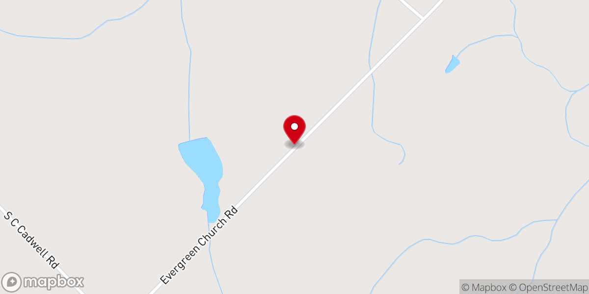 Map showing location of Evergreen Church