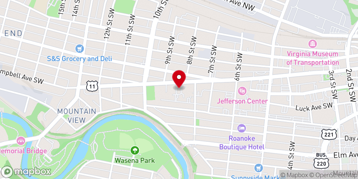 Map showing location of Madonna House Roanoke