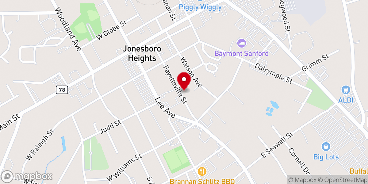Map showing location of Jonesboro Chapel AME Zion Church
