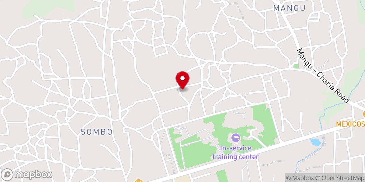 Map showing location of St. Cecilia Catholic Church, Mangu