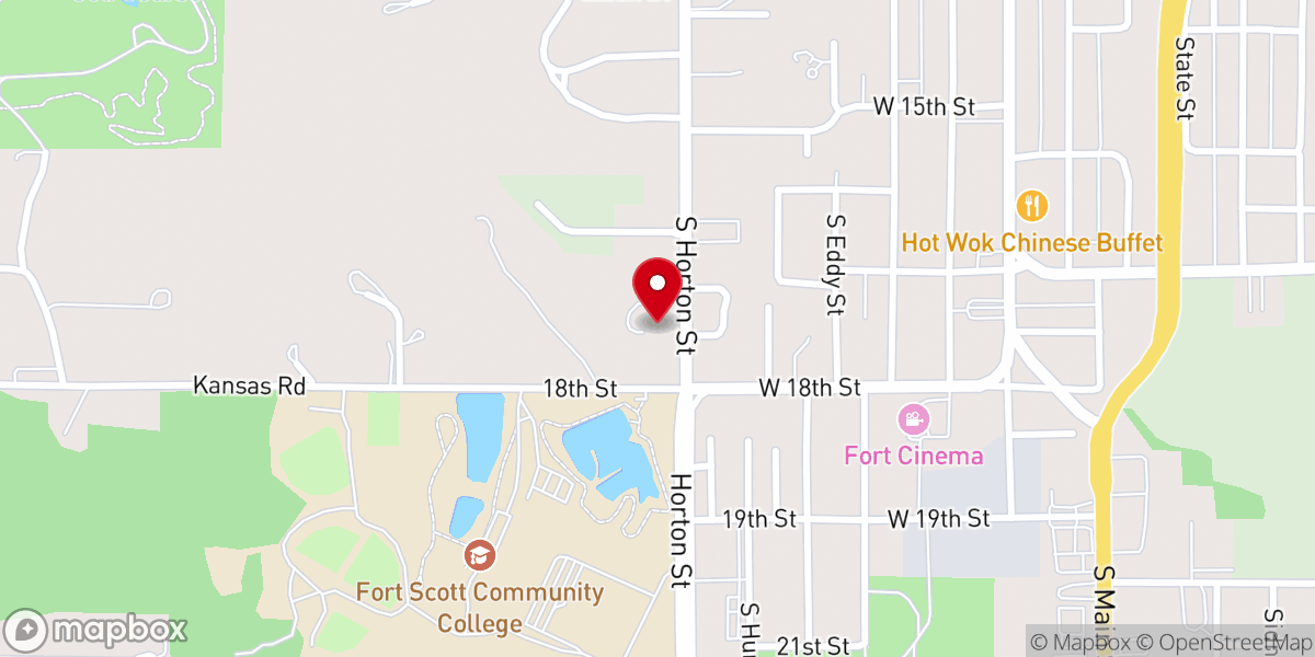 Map showing location of Fort Scott Nazarene