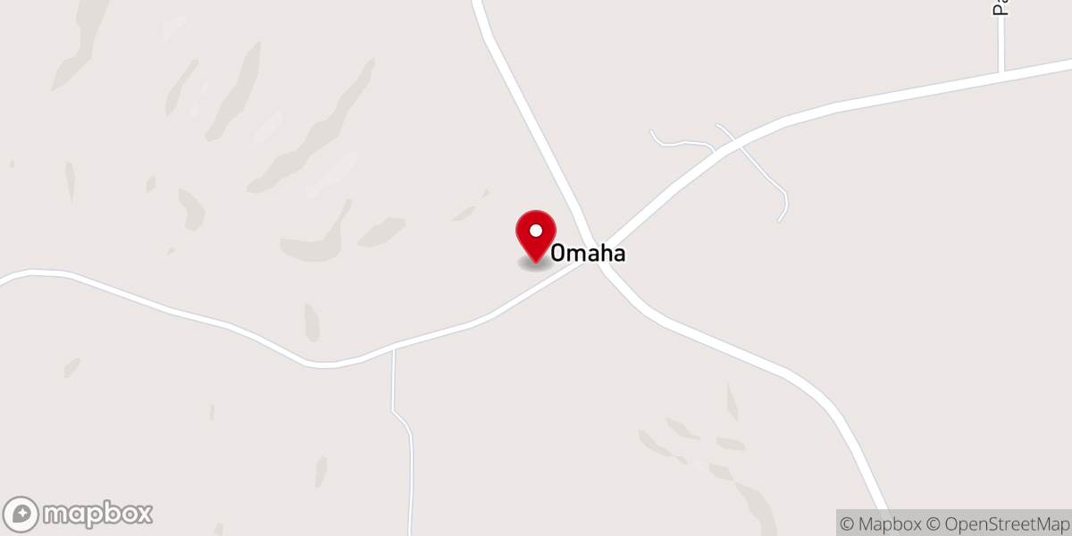 Map showing location of Omaha Baptist Church