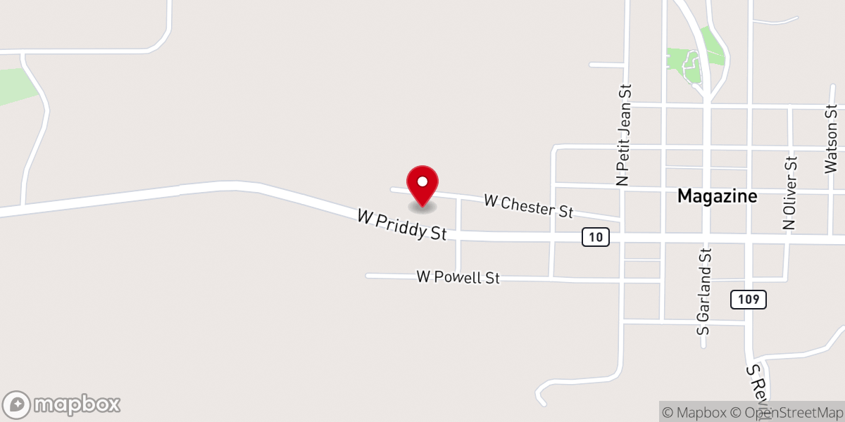 Map showing location of First Assembly of God