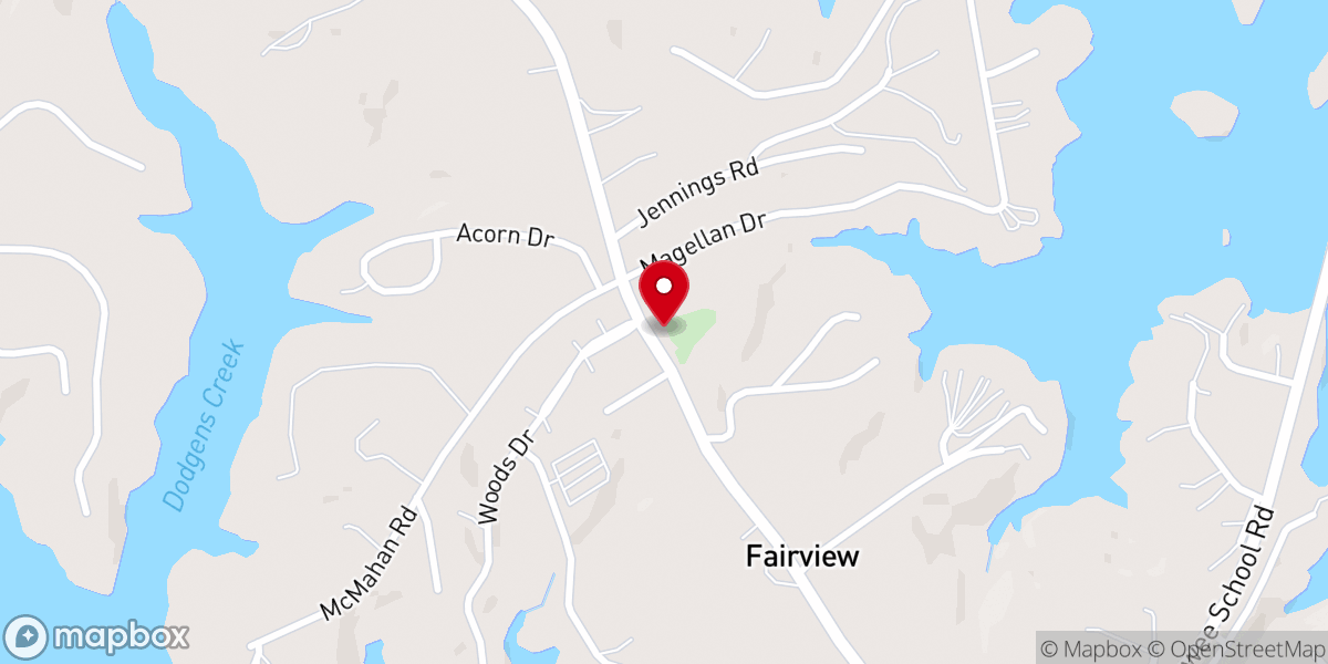 Map showing location of Fairview Community Church