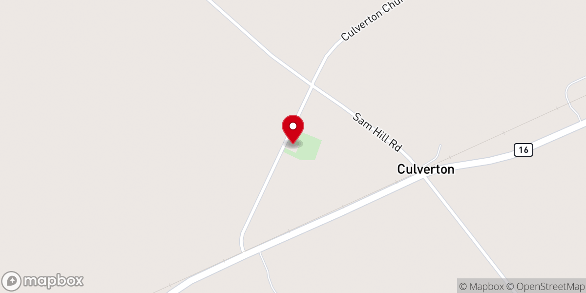 Map showing location of Culverton Baptist Church