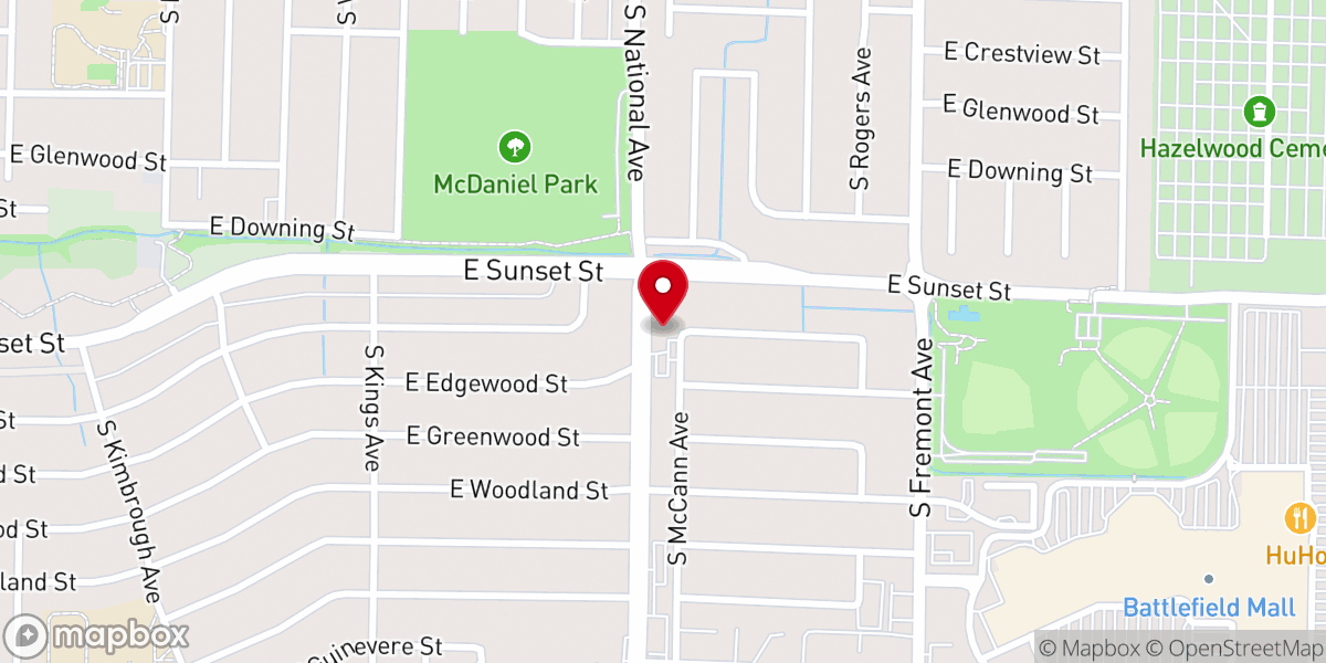 Map showing location of Bible Baptist Church