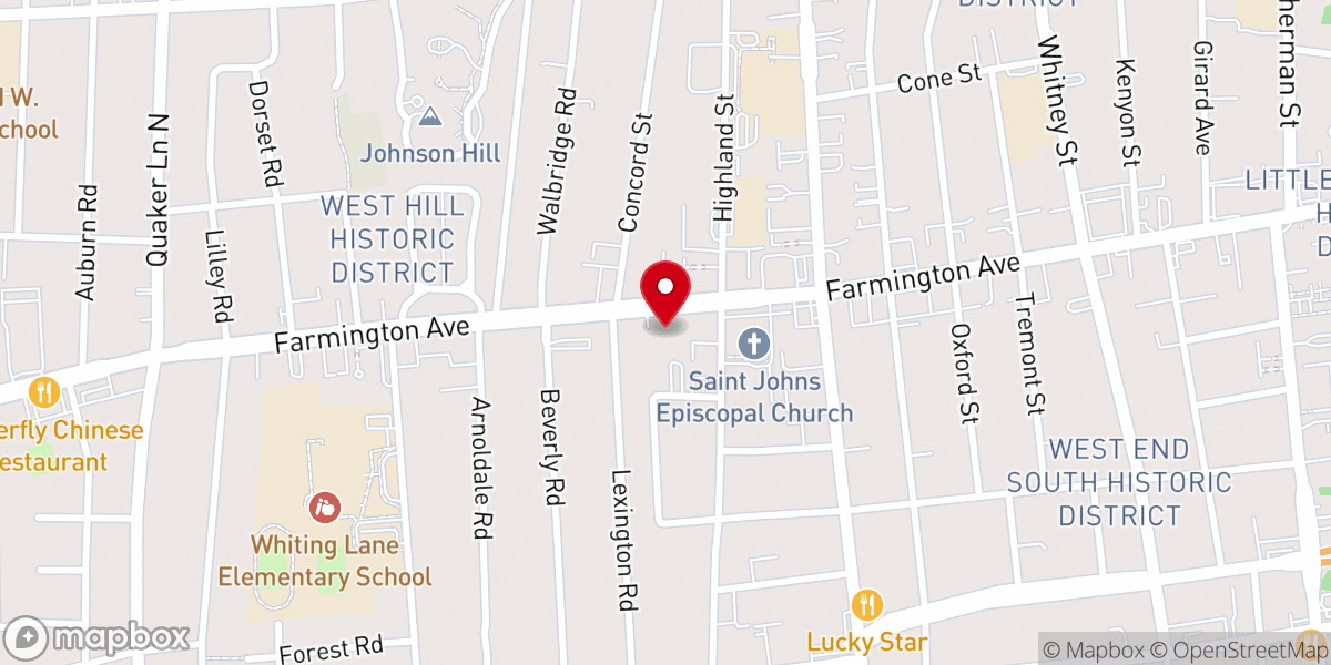 Map showing location of Congregation Beth Israel