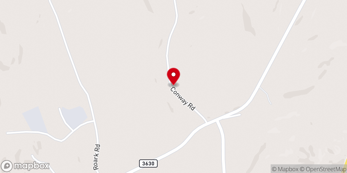 Map showing location of Conway Christian Church