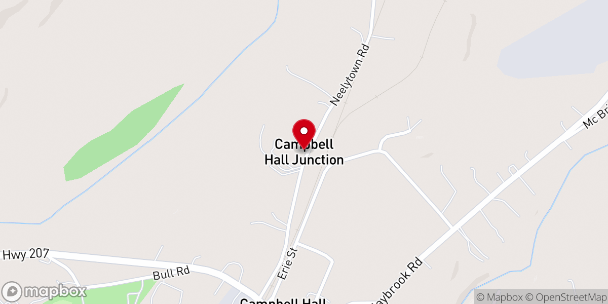 Map showing location of Campbell Hall Junction