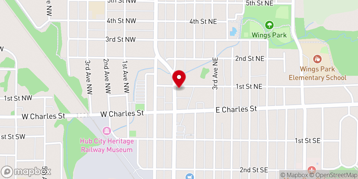 Map showing location of First Baptist Church
