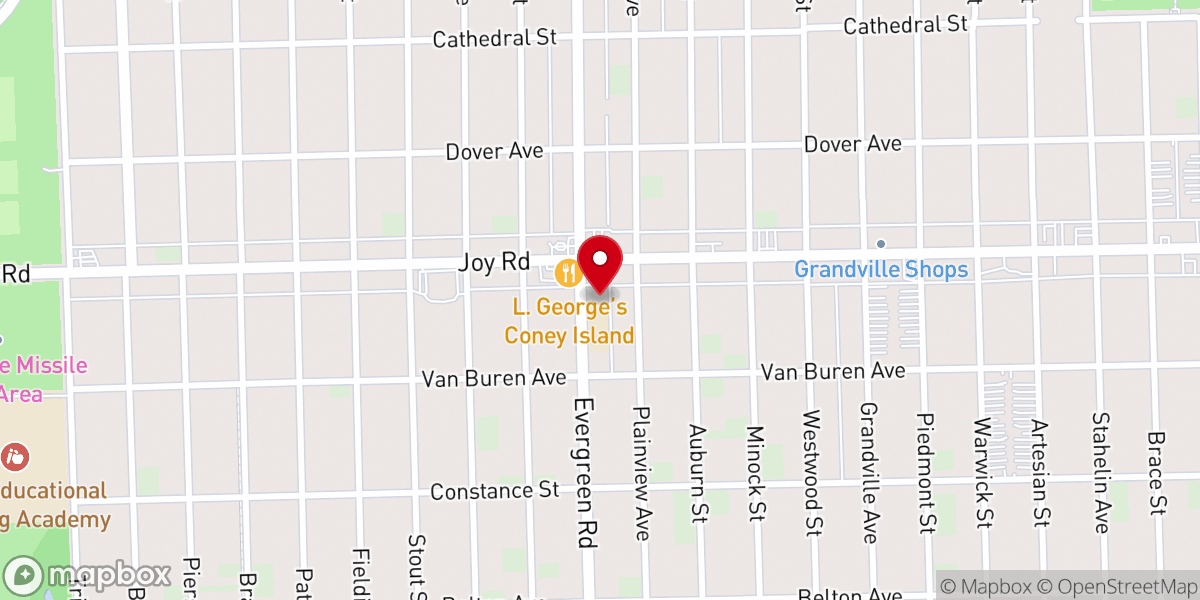 Map showing location of Evergreen Lutheran Church