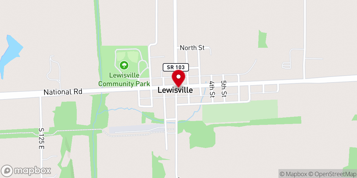 Map showing location of Lewisville Town Utilities