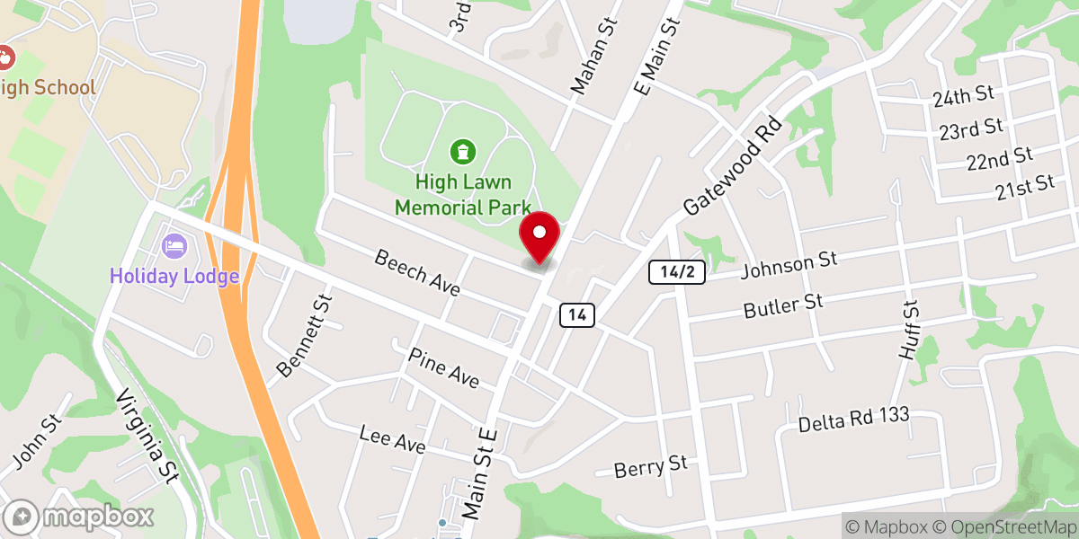 Map showing location of Tudor's Biscuit World