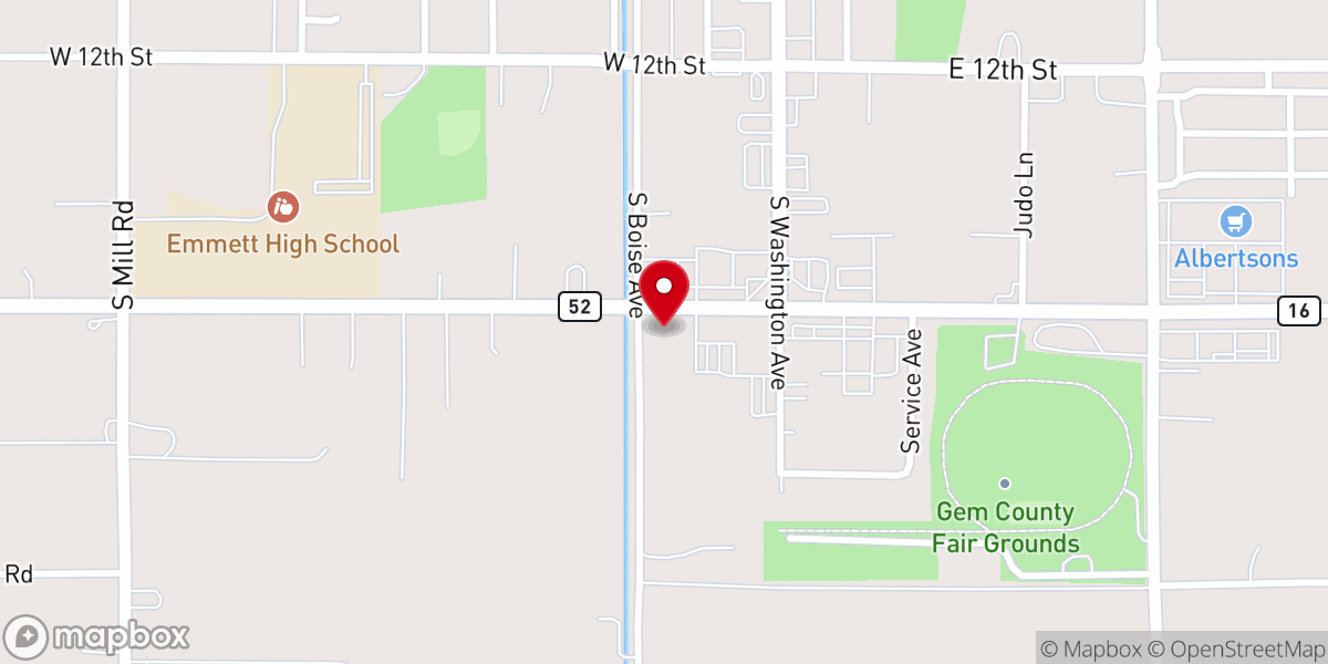 Map showing location of Idaho Pizza Company