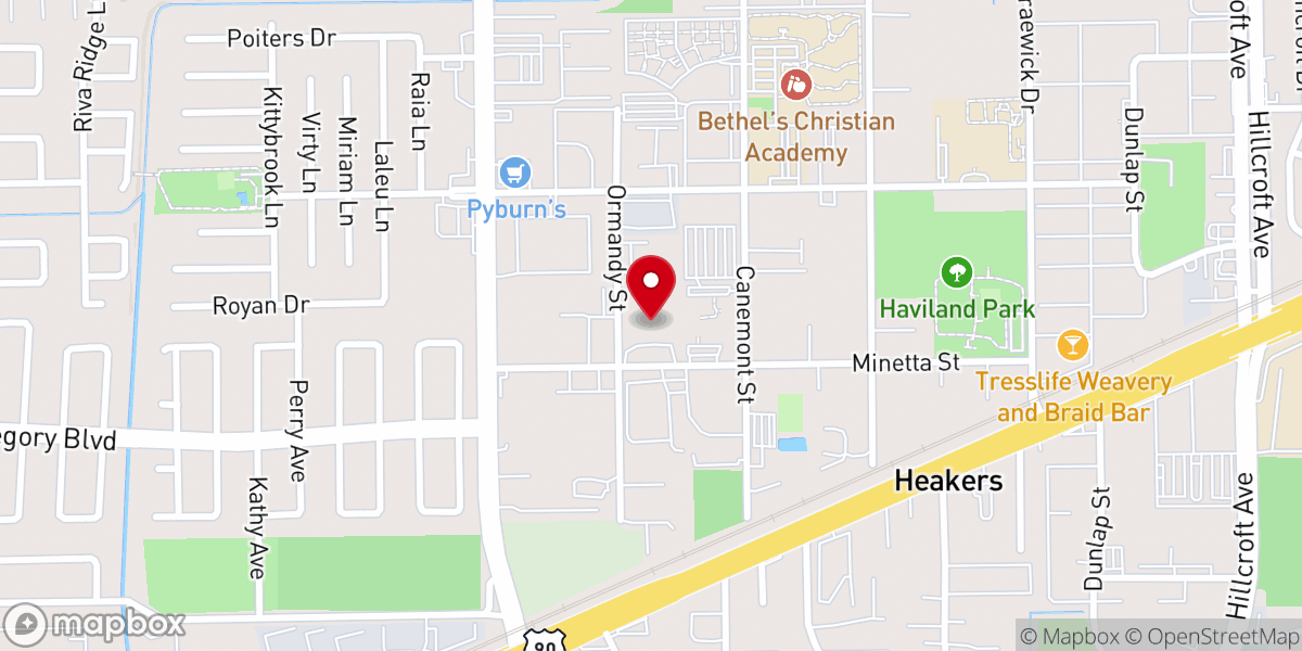 Map showing location of New Deliverance Church