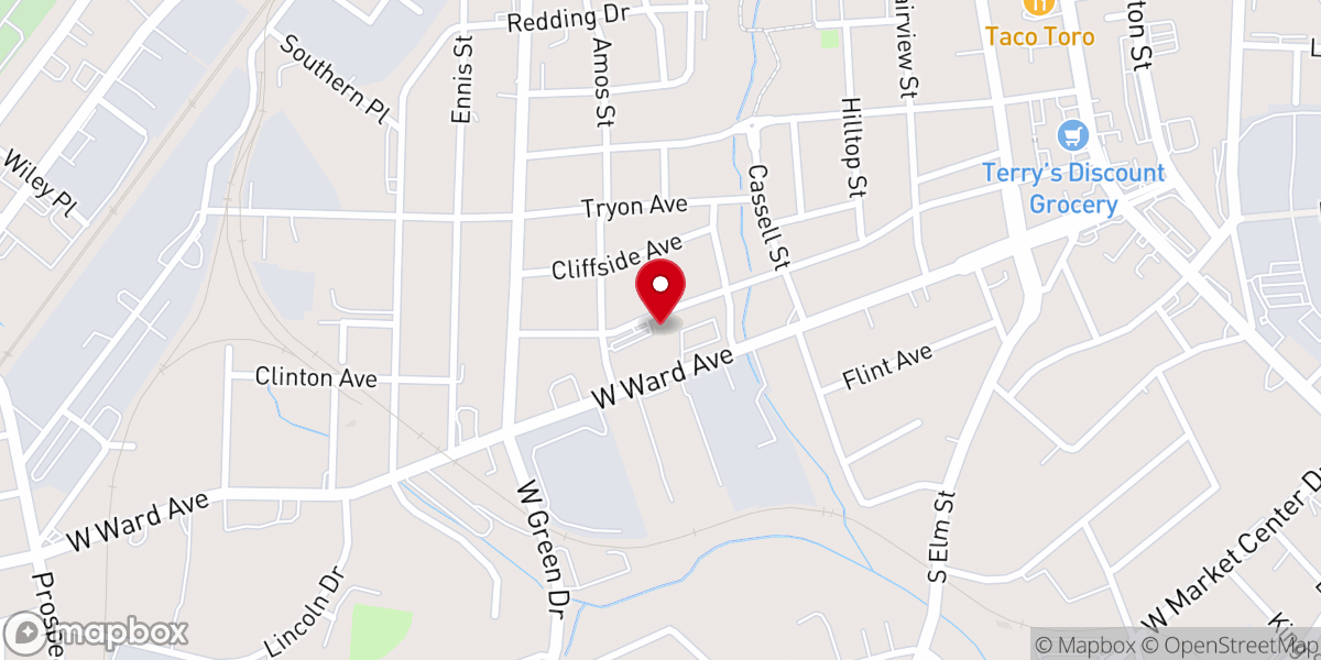 Map showing location of Friendship Missionary Baptist Church