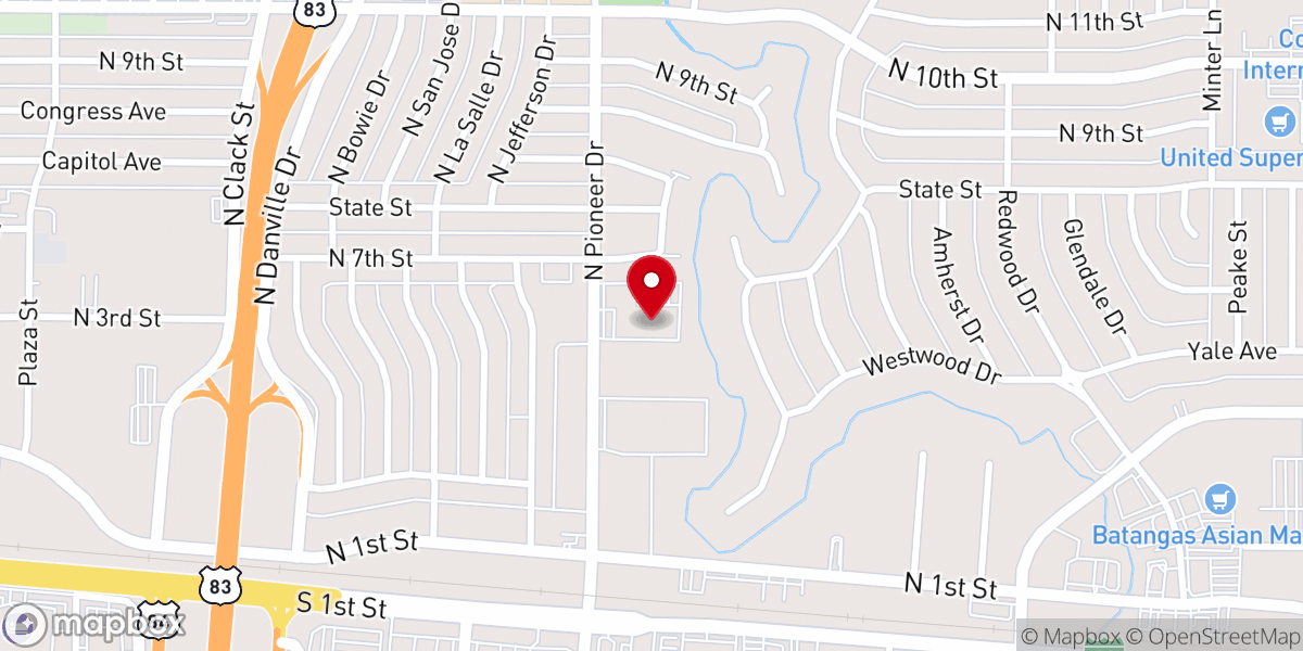 Map showing location of Elmcrest Baptist Church