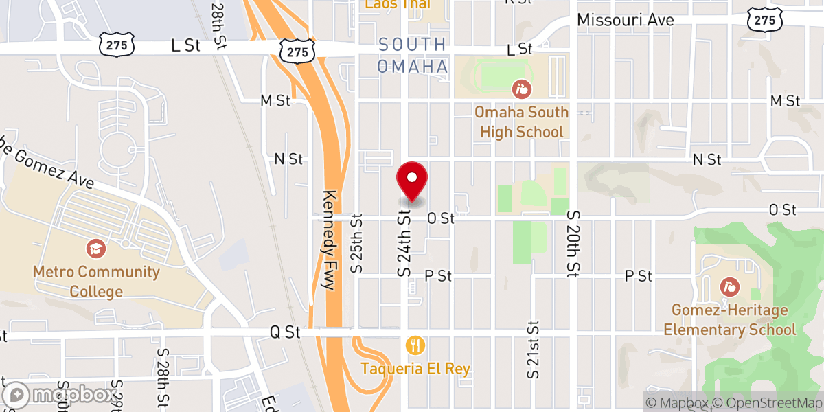 Map showing location of Latins United Christian Ministries