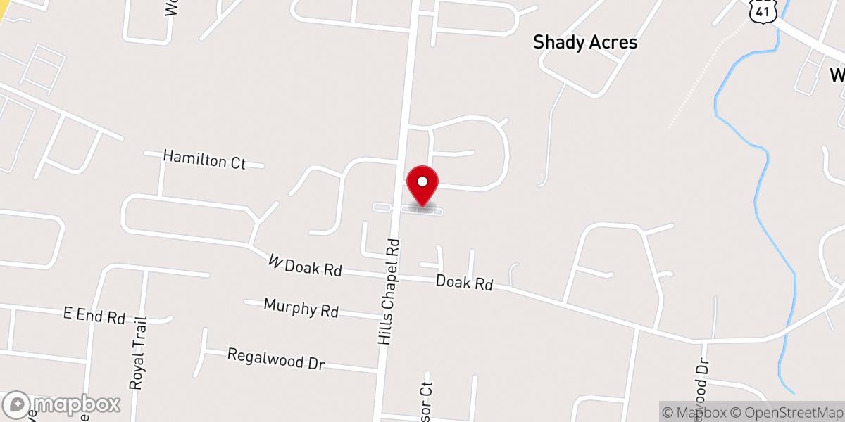 Map showing location of Hills Chapel Apartments