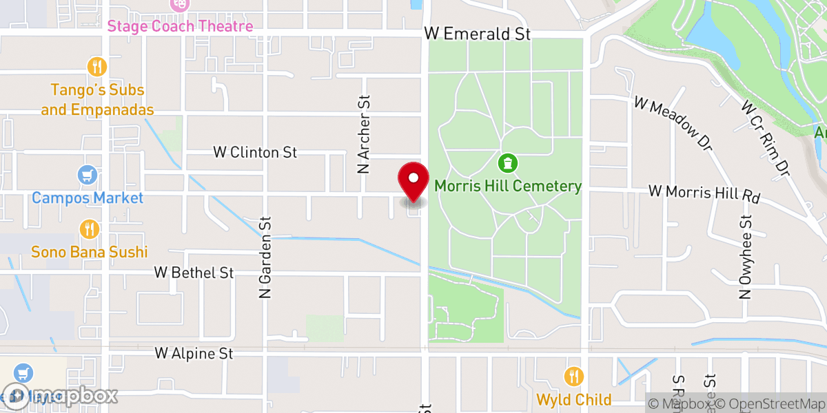 Map showing location of Boise Bible Missionary Church