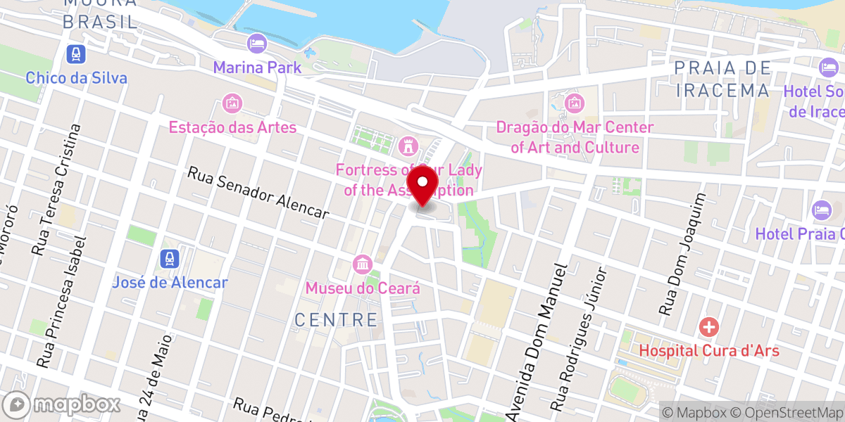 Map showing location of Catedral Metropolitana de Fortaleza