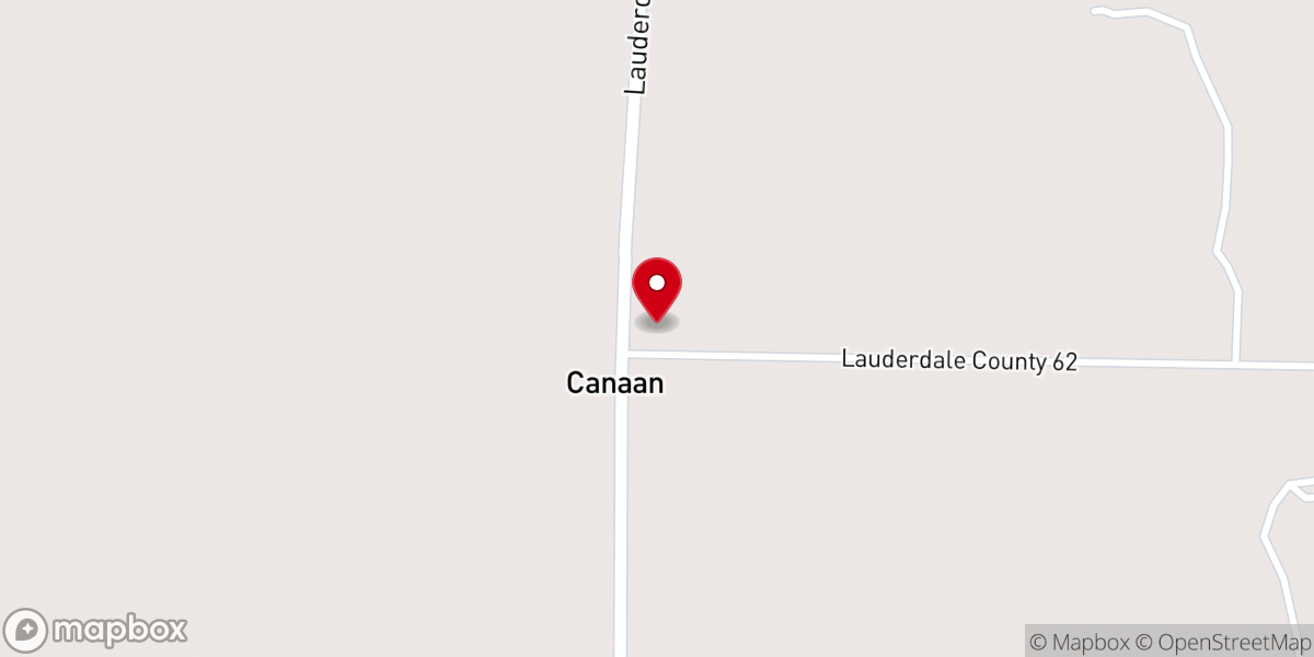 Map showing location of Canaan United Methodist Church