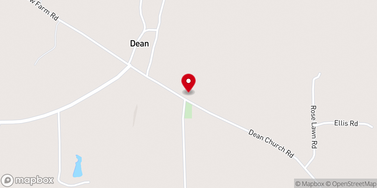 Map showing location of Dean Baptist Church