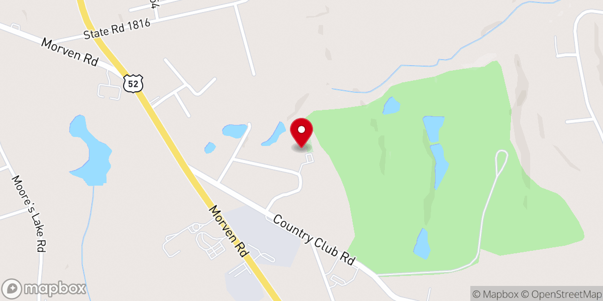 Map showing location of Flat Rock Church