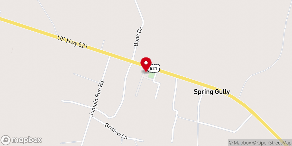 Map showing location of Spring Gully Church