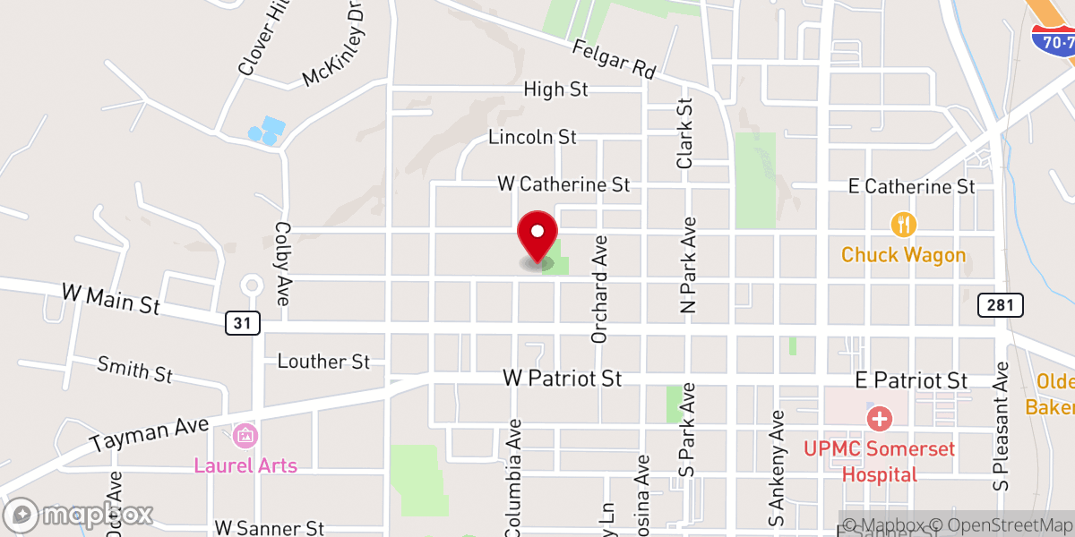 Map showing location of Somerset Church of the Nazarene