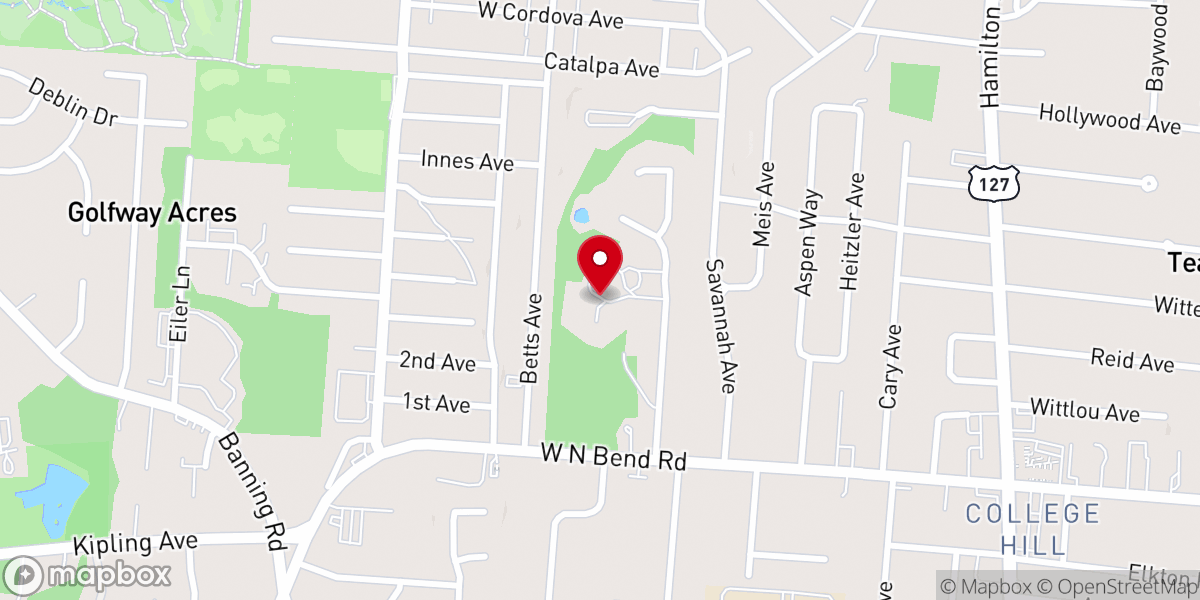 Map showing location of Pillar of Fire Church
