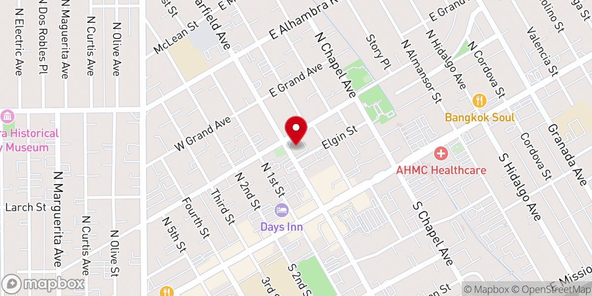 Map showing location of Mandarin Baptist Church of Los Angeles - Garfield Worship Center
