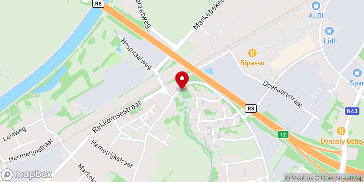 Map showing location of Kapel O-L-V van Groeninge