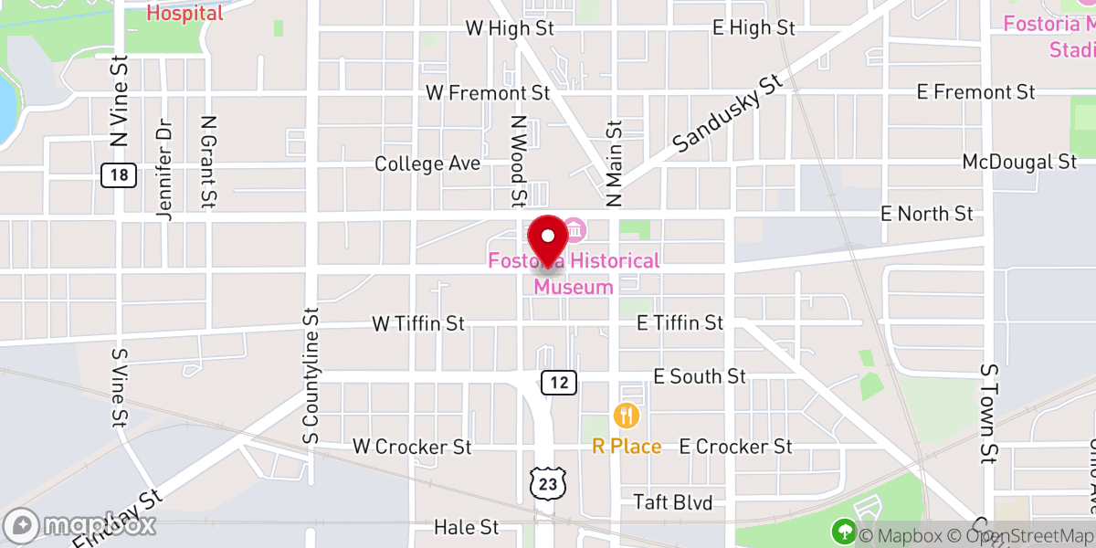 Map showing location of Hope Lutheran Church