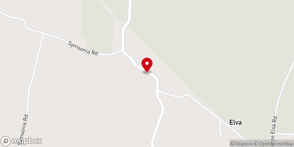 Map showing location of Elva Baptist Church