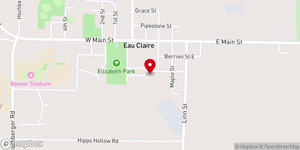 Map showing location of First Church of God - Eau Claire