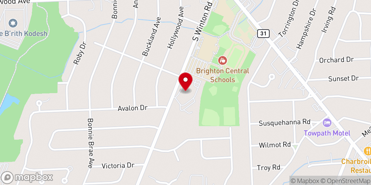 Map showing location of Twelve Corners Presbyterian Church