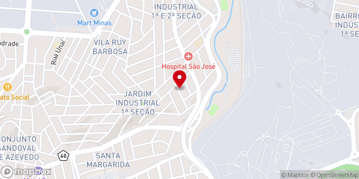 Map showing location of Igreja Batista do Bairro Jardim Industrial