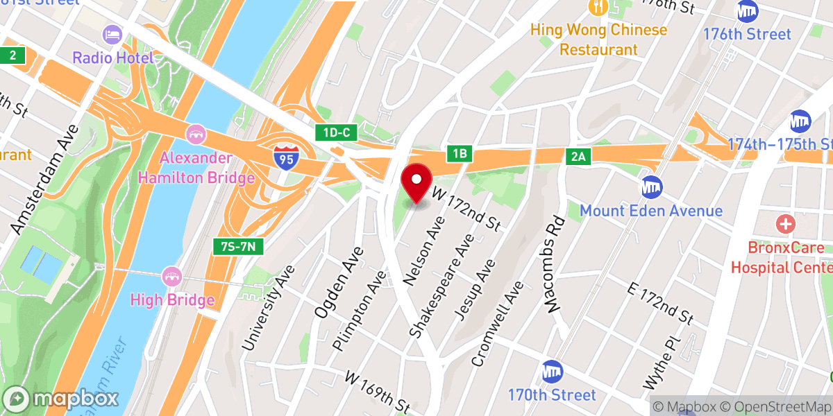 Map showing location of Highbridge Spanish Seventh-Day Adventist Church