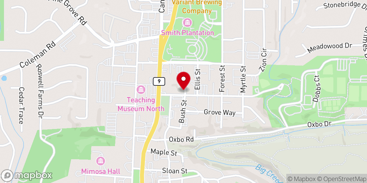 Map showing location of Pentecostals of Atlanta Church
