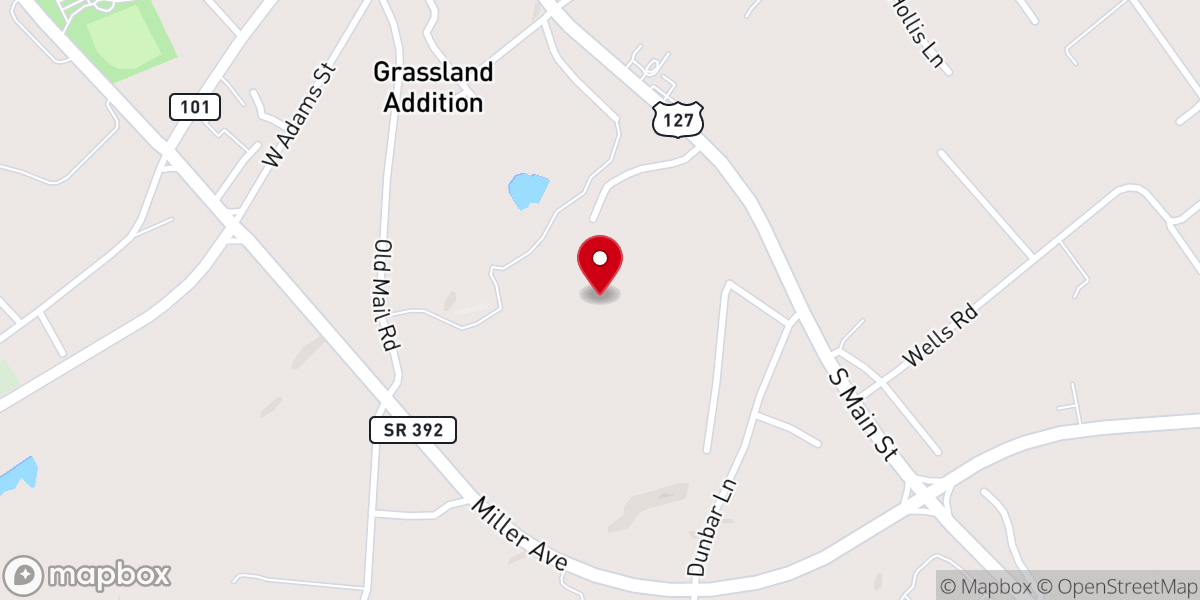 Map showing location of First Baptist Church