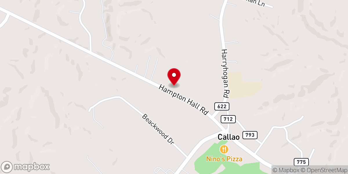 Map showing location of Northern Neck Baptist Church