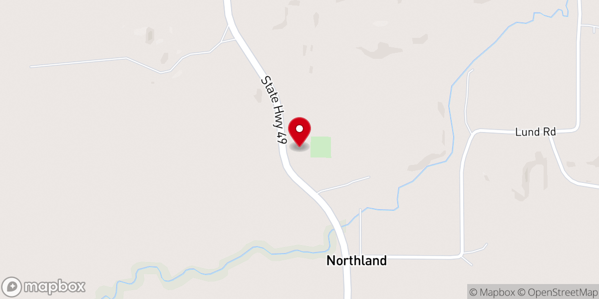 Map showing location of Northland Lutheran Church