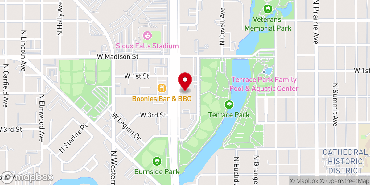 Map showing location of Red Door church
