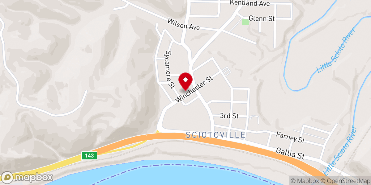 Map showing location of Sciotoville Church of the Nazarene